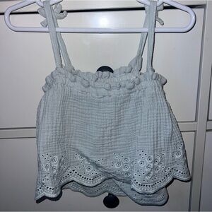 Linen embro tank top